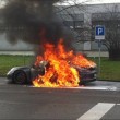 Porche 911 GT3, l'ultimo incendio (foto Ansa)
