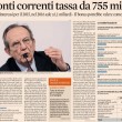Conti correnti: tassa da 755 milioni per finanziare il bonus Renzi da 80 euro