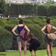 Decine di topi nel giardino del Louvre di Parigi01