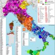 Guarda la mappa dei dialetti italiani, dai Gallo-Italici ai Meridionali Estremi