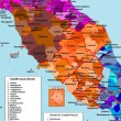 Guarda la mappa dei dialetti italiani, dai Gallo-Italici ai Meridionali Estremi