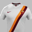 Roma, maglia da trasferta: bianca con banda giallorossa diagonale 3