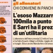 Mazzarri costa 100mila euro a punto. Sarri 12.500. Allegri 33mila. La classifica