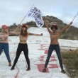Femen, protesta anti-fascista a seno nudo vicino Madrid01