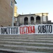 Casapound protesta contro Ignazio Marino sotto il Campidoglio FOTO (LaPresse)
