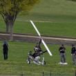 Usa: piccolo elicottero atterra a 2 passi da sede congresso04