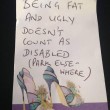 "Essere grassa e brutta non ti rende disabile, parcheggia altrove" FOTO