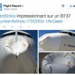 Bird strike Turkish Airlines, aereo contro uccelli: Boeing ammaccato FOTO