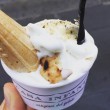 Il gelato a gusto di pizza (foto Instagram)