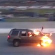 VIDEO YouTube: stuntman travolto da auto in fiamme durante show, illeso5