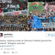 Rifugiati benvenuti striscioni tifosi Bundesliga3