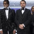 Da sinistra Audrey Tautou, Amitabh Bachchan, Leonardo Di Caprio e Steven Spielberg