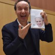 Papa Francesco: FOTO con Roberto Benigni e Marina Berlusconi