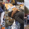Pubblico ruba acqua minerale durante Maratona Londra