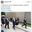 Hillary Clinton gira con l'infermiera in incognito
