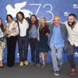 Alessandro Borghi, Ivana Lolito, Michele Vannucci, Mirko Frezza, Milena Mancini, Vittorio Viviani e Giovanni Pompili, alla prima de 'Il più grande sogno' a Venezia ANSA/CLAUDIO ONORATI