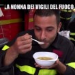 Nonna bolognese con Le Iene porta tortellini a pompieri Amatrice4