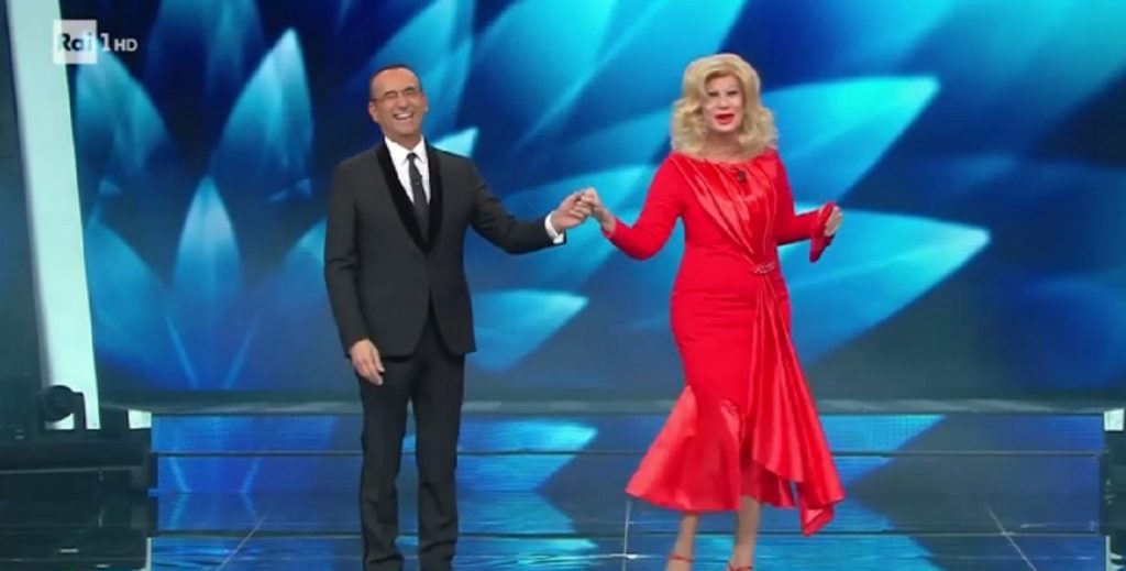 Sanremo, Virginia Raffaele nei panni di Sandra Milo