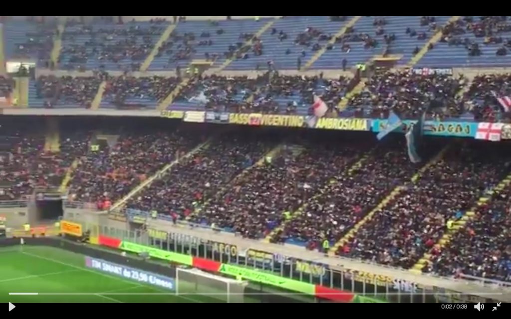 Inter-Empoli, video panolada dei tifosi nerazzurri a San Siro