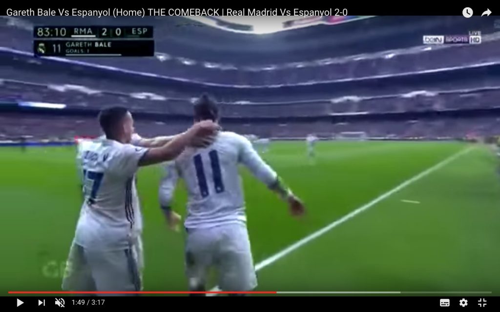 Real Madrid, Gareth Bale torna e segna all' Espanyol