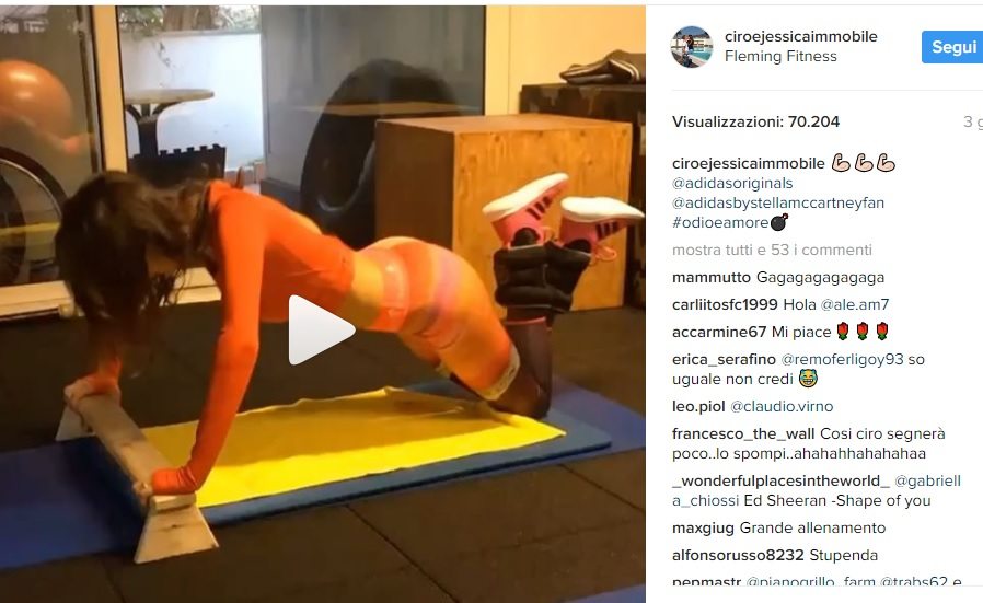 Jessica Immobile, allenamento su Instagram: curve al top VIDEO