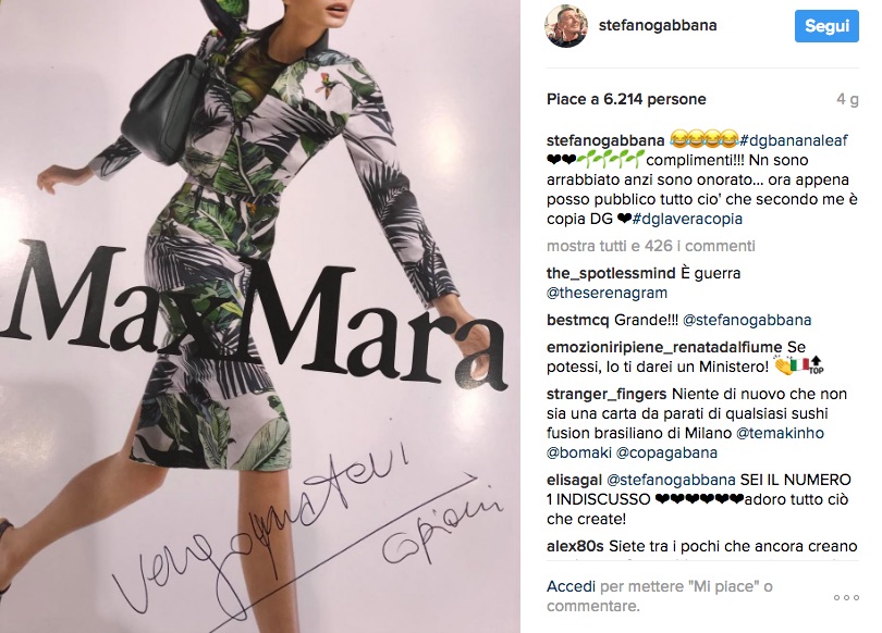 Stefano Gabbana accusa Max Mara: "Vergonatevi! Copioni"01
