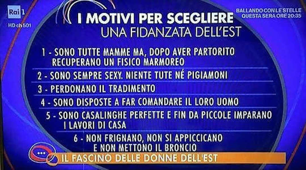 Rai scarica Paola Perego dopo la lista sulle donne dell'est