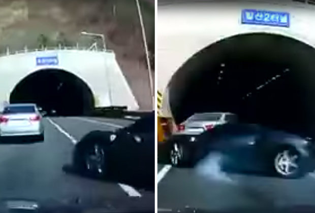 Auto tenta sorpasso: non si accorge che sta arrivando una Ferrari e...