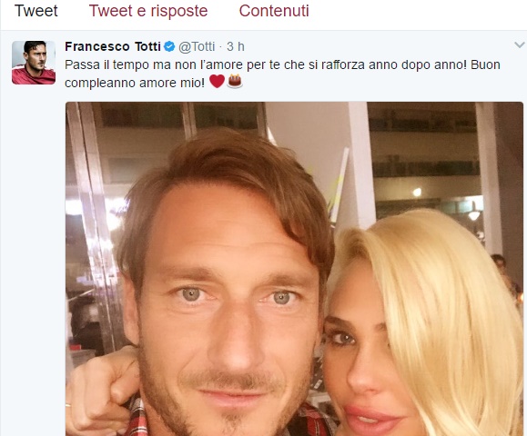 Francesco Totti, auguri social a Ilary Blasi: "Buon compleanno amore mio" FOTO