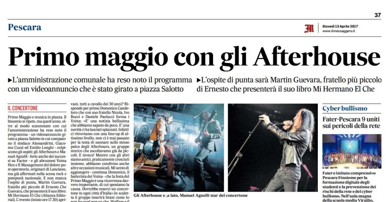 Afterhous in concerto a Pescara: su un giornale diventano gli "Afterhouse"