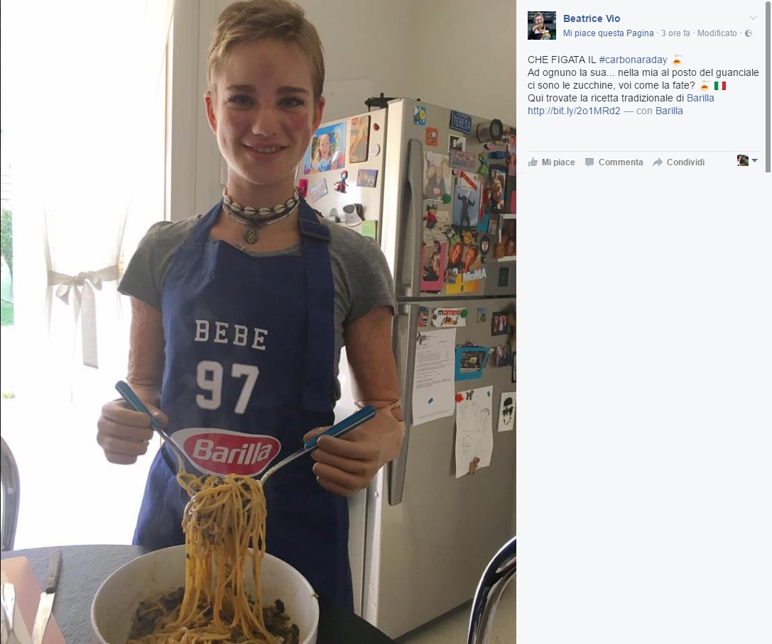 Bebe Vio e la sua carbonara: "Guanciale? Io uso le zucchine..." FOTO