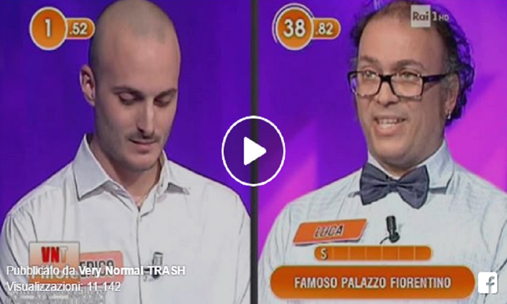 L'Eredità, gaffe del concorrente: "Famoso palazzo fiorentino? Palazzo stronz..." VIDEO