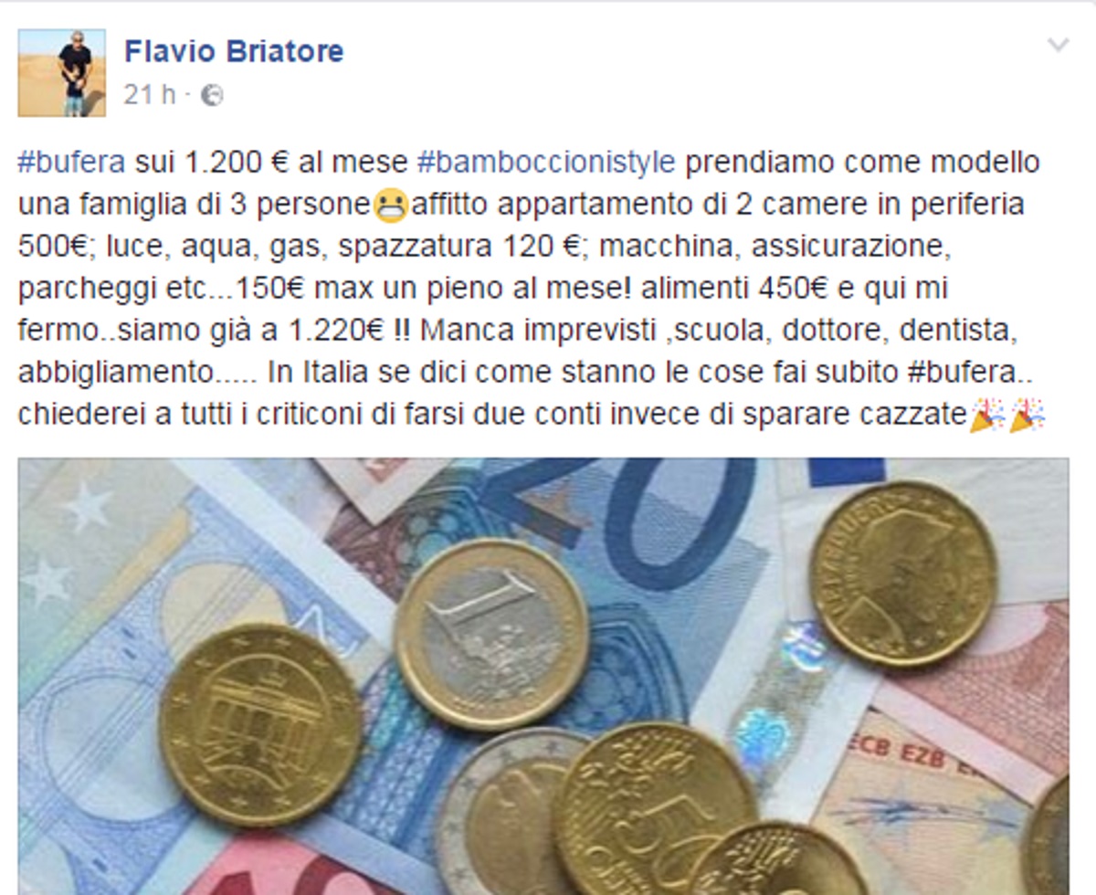 Flavio Briatore sui 1300 euro: "Fate bene i conti, non dite caz***"