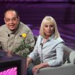 Raffaella Carra' (D) e Gianni Boncompagni durante la registrazione della trasmissione di Raitre ''Che tempo che fa"
