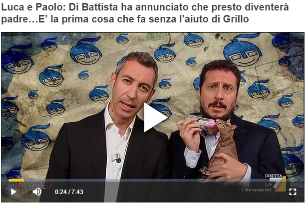 Luca e Paolo a Dimartedì (La7) 18 aprile: #VirginiaRatti, campagna della Raggi per i topi di fogna...