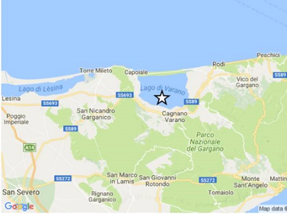 Terremoto Foggia, scossa di magnitudo 4 tra Cagnano Varano e Carpino