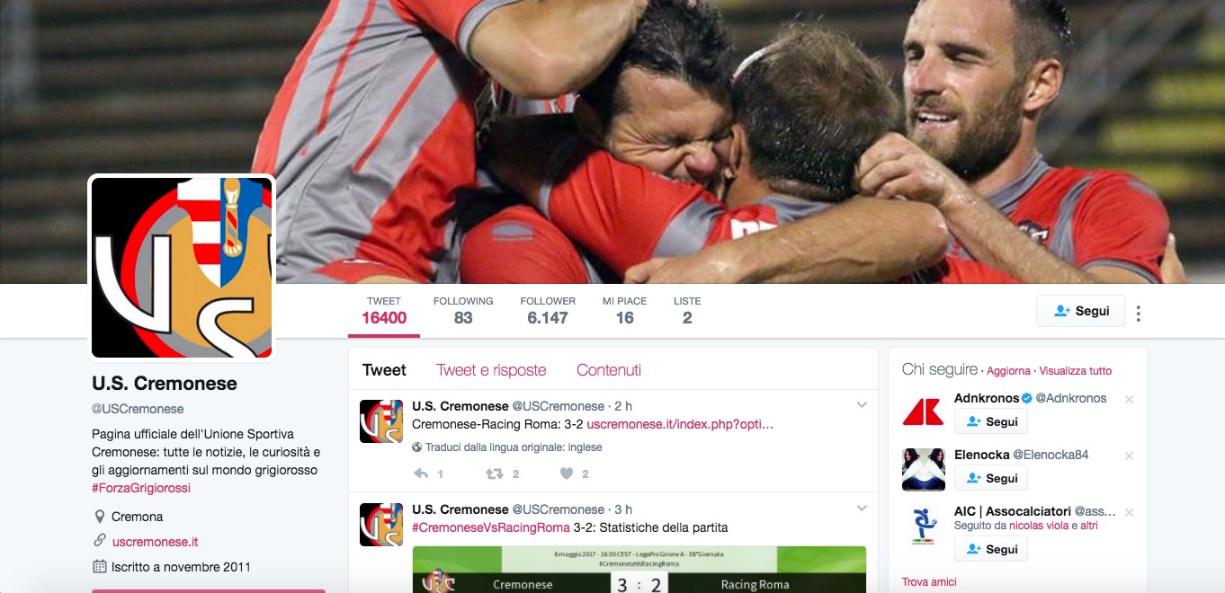 Cremonese torna in Serie B dopo 11 anni: 3-2 alla Racing Roma