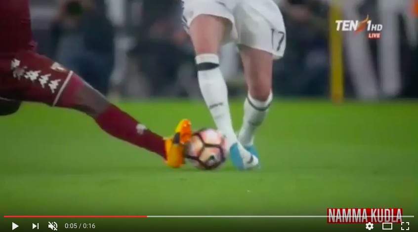 YouTube, Juventus-Torino: Acquah palla piena, espulsione ingiusta