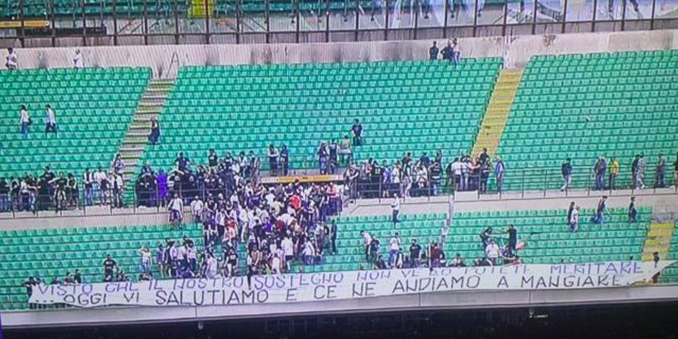 Inter-Sassuolo, Curva Nord abbandona San Siro: "Venduti, indegni"
