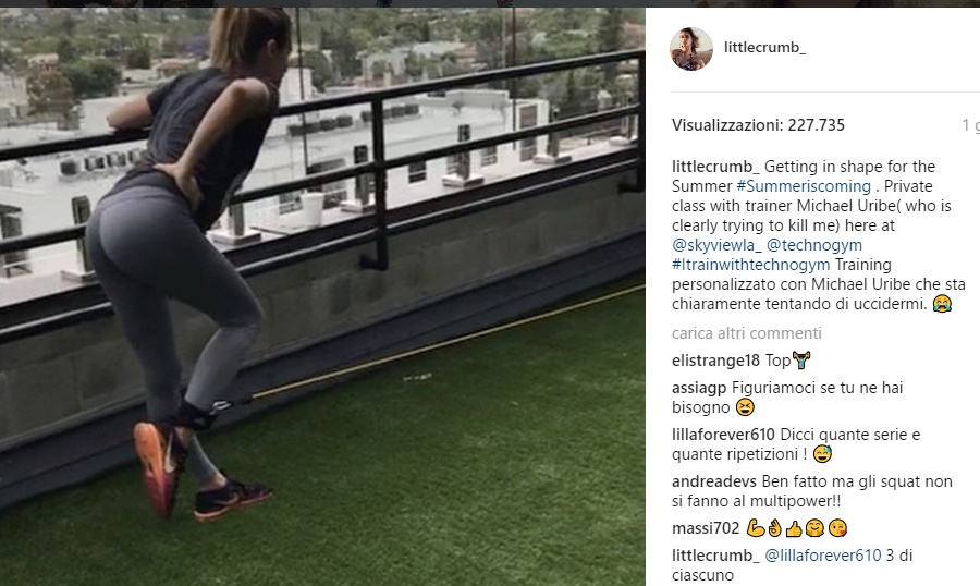 Elisabetta Canalis si allena VIDEO: "Il mio personal trainer sta tentando di uccidermi"