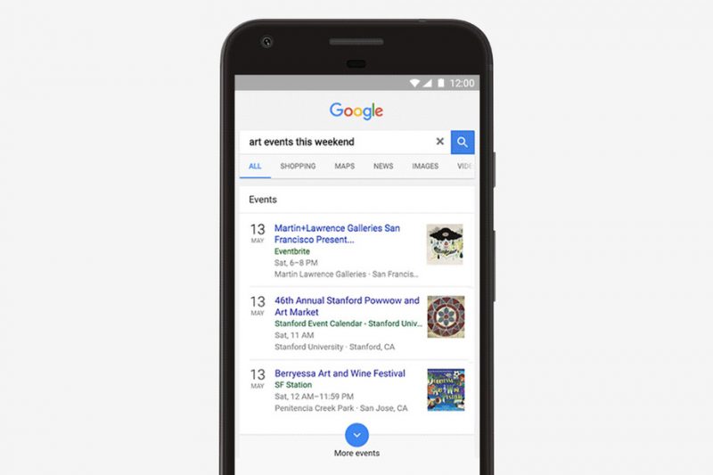 Google, l'app suggerisce eventi nelle vicinanze. Ma per ora solo negli Usa