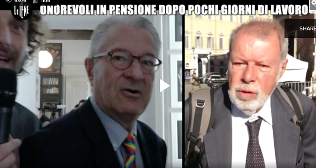 Le Iene stanano onorevoli...pensioni. "Duemila per pochi giorni, vergogna". E' rissa VIDEO