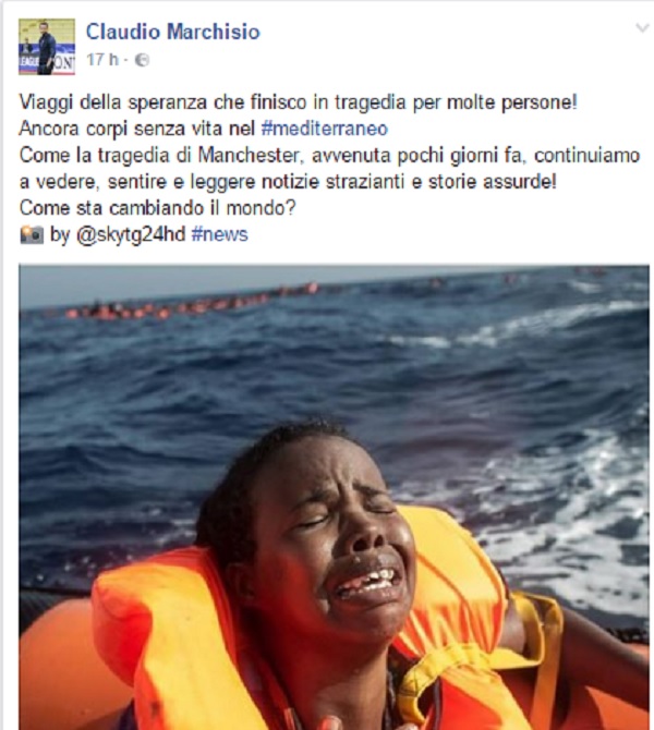 Claudio Marchisio su Facebook criticato per il post sui migranti, lui risponde così...