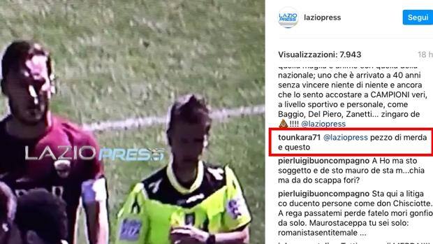 Lazio, Tounkara su Instagram insulta Totti: "Pezzo di m..." FOTO