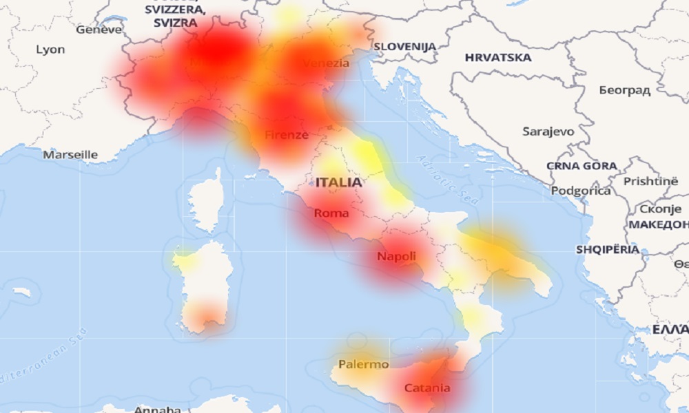 #VodafoneDown Questa la mappa delle interruzioni di servizioallerta.it