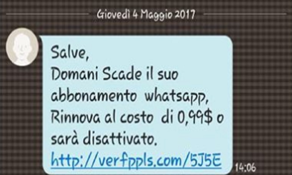 WhatsApp, l'ultima truffa: "Scade domani se non paghi"