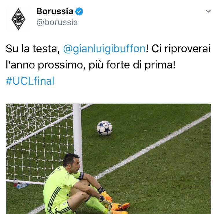 Gianluigi Buffon, il tweet del Borussia: "Ci riproverai l'anno prossimo"
