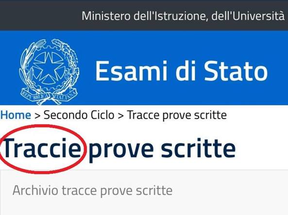 Miur, refuso su sito maturità: traccie con la "i". Sfottò in Rete