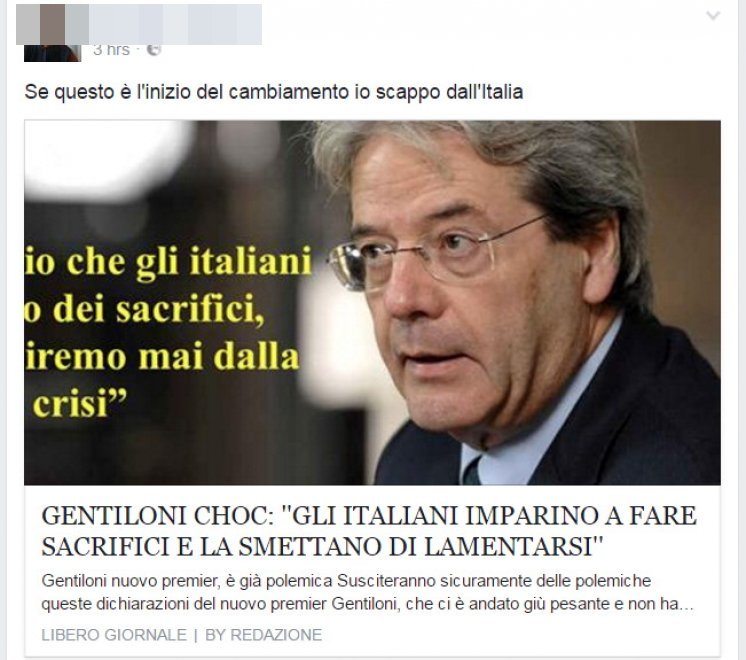 Bufale al tempo di internet, acqua sul fuoco da Gentiloni: una volta si diceva "distorsione". Anche Gentiloni, appena insediato primo ministro, fu vittima di una bufala su un sito di fake. La ignorò, la buttò in ridere e tutti se ne sono scordati