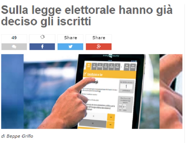 M5s, Grillo: "Iscritti hanno detto sì a sistema tedesco. Portavoce rispettino decisione"